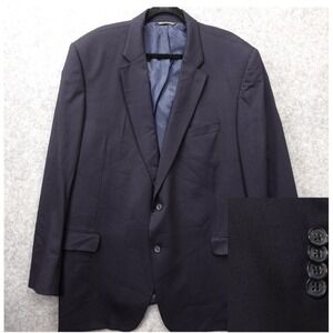 Wool Twill Blazer Mens 50L Tall XL Navy‎ Blue Jacket CANADA Made S COHEN Atlanta